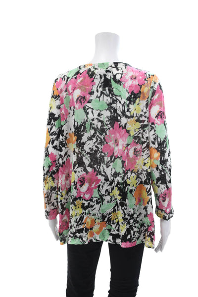 Lauren Ralph Lauren Womens Linen Floral Pullover Sweater Multicolor Size XL
