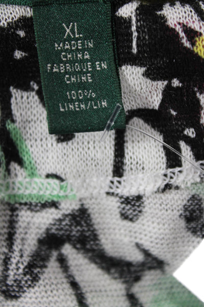 Lauren Ralph Lauren Womens Linen Floral Pullover Sweater Multicolor Size XL