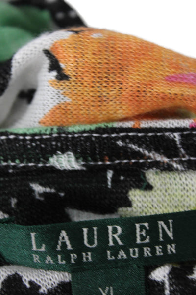 Lauren Ralph Lauren Womens Linen Floral Pullover Sweater Multicolor Size XL