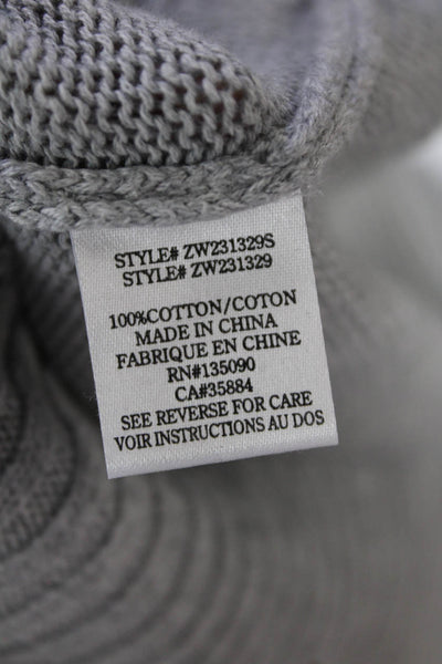 Z Supply Womens Cotton Crew Neck NYC Graphic Knit Cropped Sweater Gray Size XS