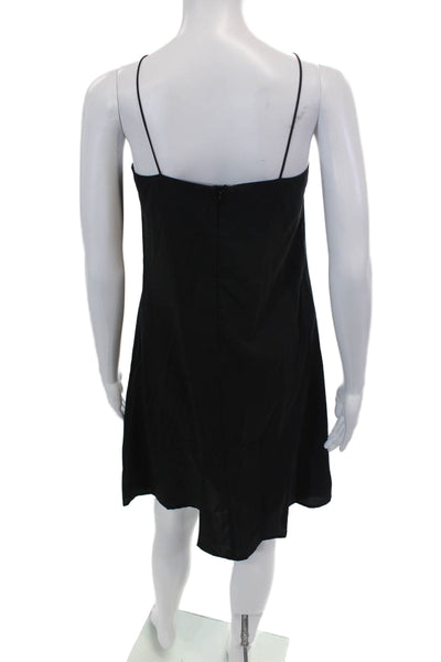 Hunter Bell Womens Square Neck Sleeveless Zip Up Mid-Calf Dress Black Size 2