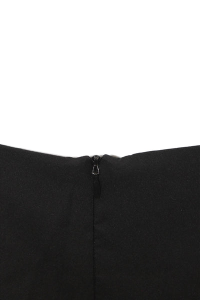 Hunter Bell Womens Square Neck Sleeveless Zip Up Mid-Calf Dress Black Size 2