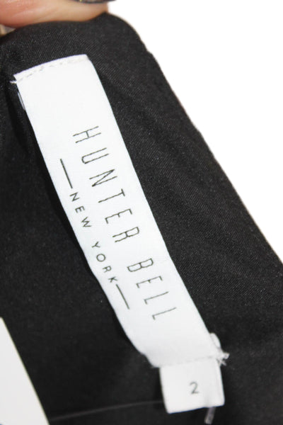 Hunter Bell Womens Square Neck Sleeveless Zip Up Mid-Calf Dress Black Size 2