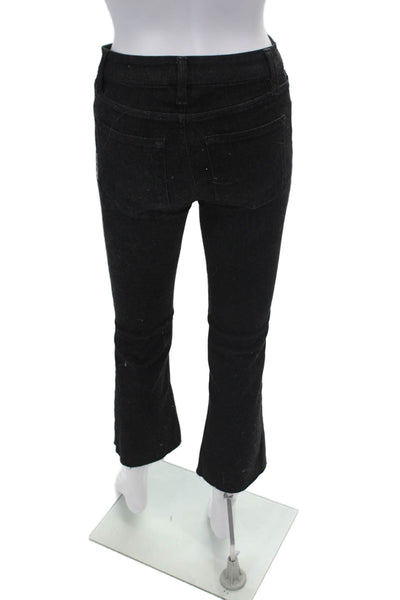 Frame Womens Cotton Blend Mid-Rise Five Pocket Bootcut Jeans Black Size 24