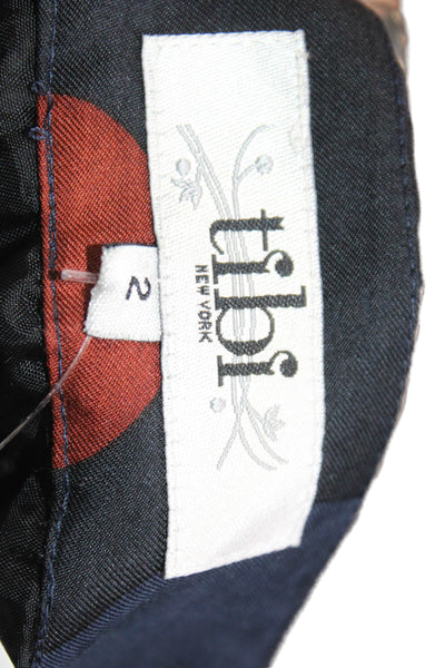 Tibi Womens Silk Blend Abstract Two Pocket A-Line Skirt Multicolor Size 2