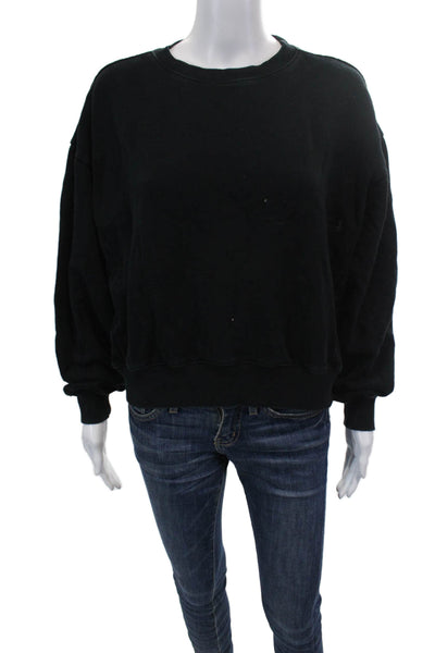 Ksubi Womens Cotton Crew Neck Long Sleeve Ribbed Panel Sweatshirt Black Size S