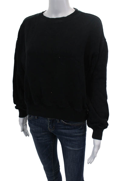 Ksubi Womens Cotton Crew Neck Long Sleeve Ribbed Panel Sweatshirt Black Size S
