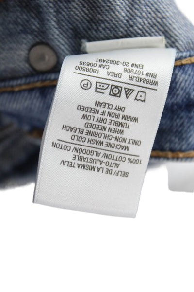 Hudson Womens Cotton Grommet Detail Distressed Denim Mini Skirt Blue Size 25