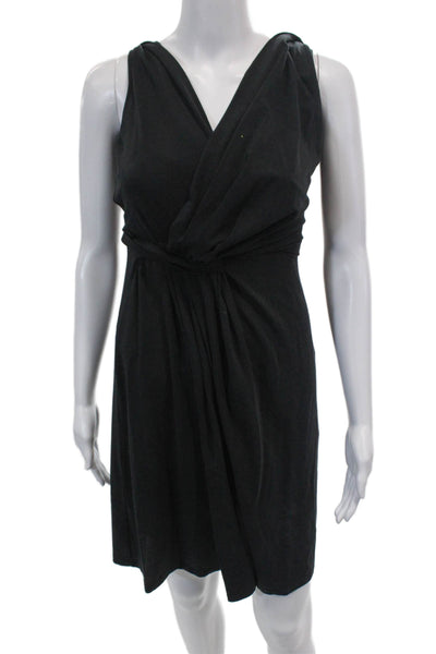 Weekend Max Mara Womens V Neck Sleeveless A Line Dress Black Size S