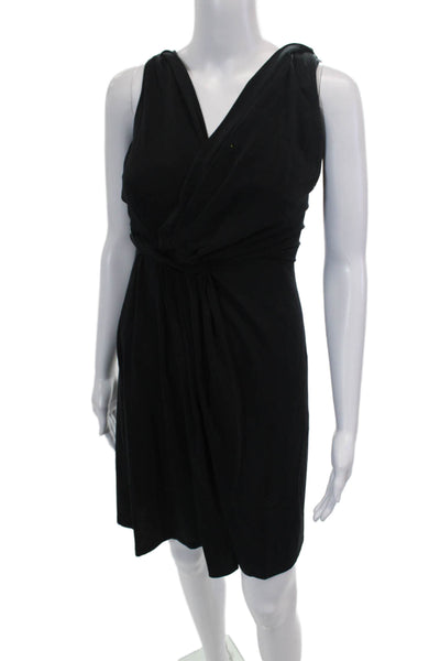 Weekend Max Mara Womens V Neck Sleeveless A Line Dress Black Size S