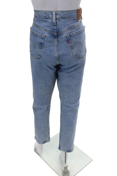 Levis Womens Cotton Denim Light Wash High-Rise Tapered Jeans Blue Size 32