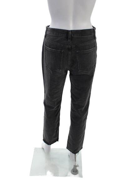 Pistola Womens High Rise Raw Hem Straight Leg Jeans Gray Size 26