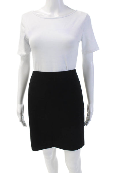 Akris Punto Womens Flat Front Back Zipper Mini Skirt Black Size 8