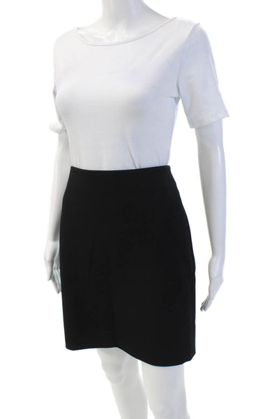Akris Punto Womens Flat Front Back Zipper Mini Skirt Black Size 8