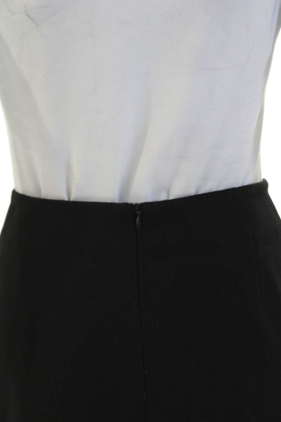 Akris Punto Womens Flat Front Back Zipper Mini Skirt Black Size 8