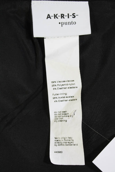 Akris Punto Womens Flat Front Back Zipper Mini Skirt Black Size 8
