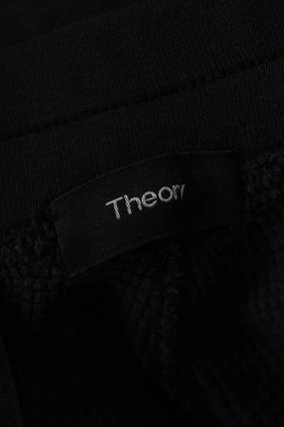 Theory Mens High Rise Thermal Jogger Sweatpants Black Cotton Size Medium