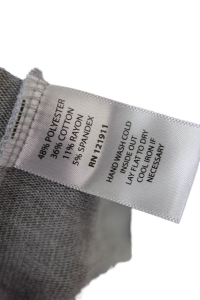 LNA Womens Laced Detail Hooded Long Sleeve Cropped Sweatshirt Gray Size XS