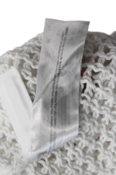 MNG Womens Long Sleeve Open Knit Cover Up Top White Size 6