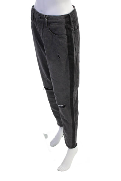 Hidden Womens Cotton Denim Five Pocket Distressed High-Rise Jeans Gray Size 28
