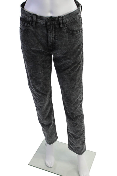 7 For All Mankind Mens Corduroy Acid Washed Skinny Jeans Gray Size 28