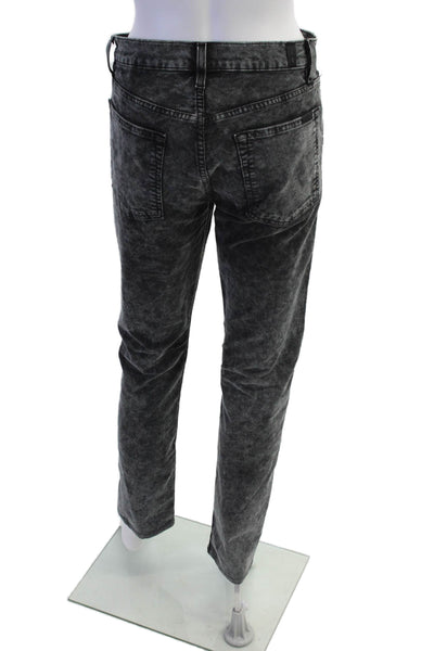 7 For All Mankind Mens Corduroy Acid Washed Skinny Jeans Gray Size 28