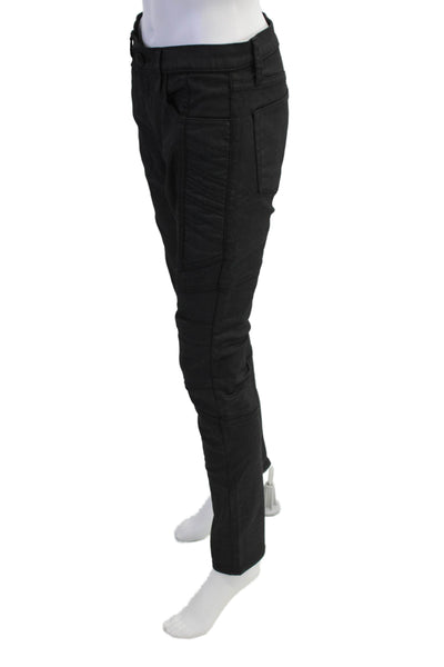 J Brand Mens Sutura Moto Coated Quilted Skinny Jeans Black Size 29