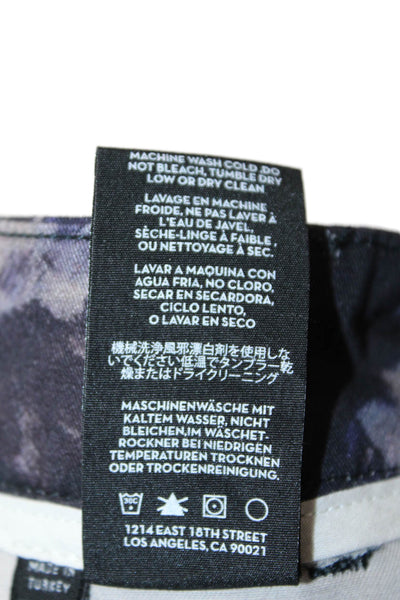J Brand Mens Abstract Print Flat Front Straight Leg Pants Purple Size 29