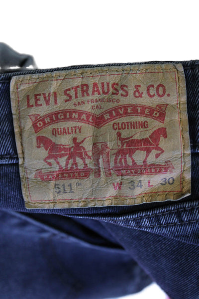 Levis Mens Zipper Fly Classic Straight Leg Jeans Gray Denim Size 34x30