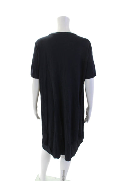 COS Womens Round Neck Short Sleeve Hi-Low T-Shirt Dress Navy Blue Size M