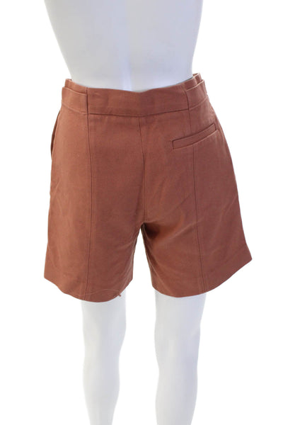 COS Womens Zipper Fly High Rise Knit SHort Shorts Brown Cotton Size 8