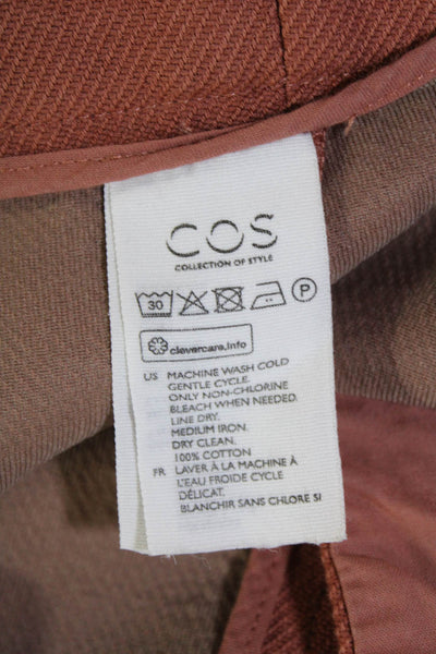 COS Womens Zipper Fly High Rise Knit SHort Shorts Brown Cotton Size 8