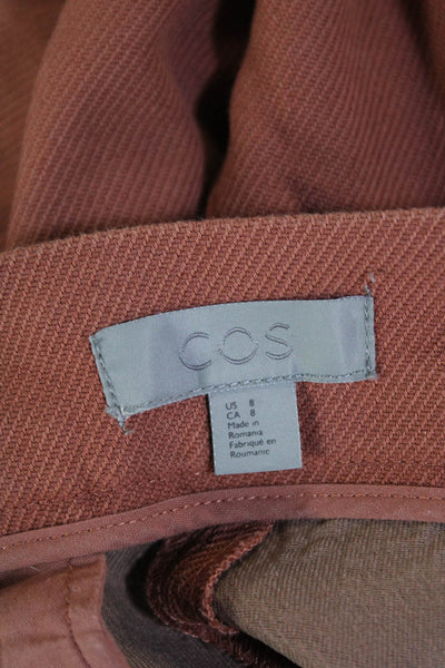 COS Womens Zipper Fly High Rise Knit SHort Shorts Brown Cotton Size 8