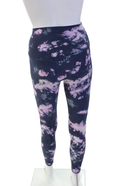 Lululemon Womens High Rise Stretch Knit Tie Dyed Leggings Blue Pink Size 2