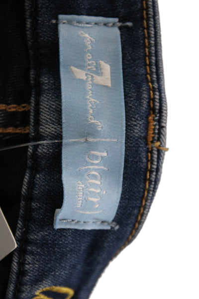 7 For All Mankind Womens Zipper Fly Mid Rise Medium Wash Ali Flare Jeans Blue 24