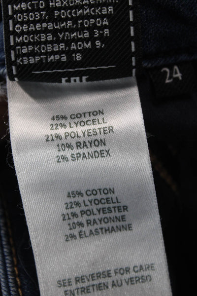 7 For All Mankind Womens Zipper Fly Mid Rise Medium Wash Ali Flare Jeans Blue 24