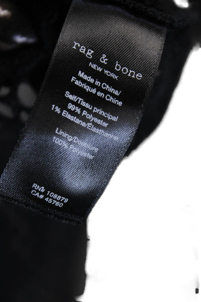 Rag & Bone Womens Short Sleeve Crew Neck Lace Overlay Top Black Size 2XS
