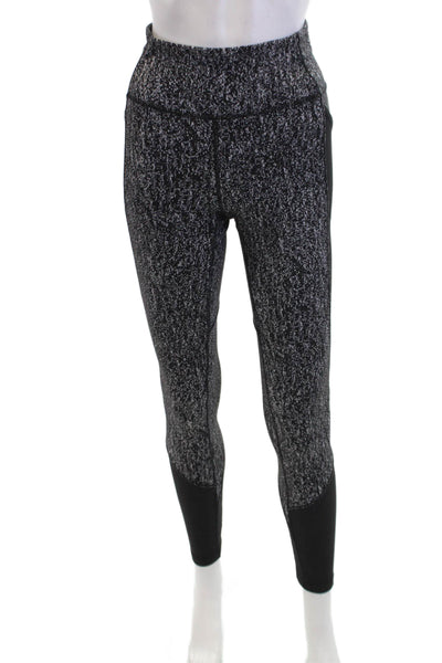 Lululemon Womens Abstract Two Pocket Activewear Ankle Leggings Gray Size 4