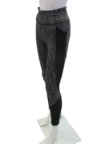 Lululemon Womens Abstract Two Pocket Activewear Ankle Leggings Gray Size 4