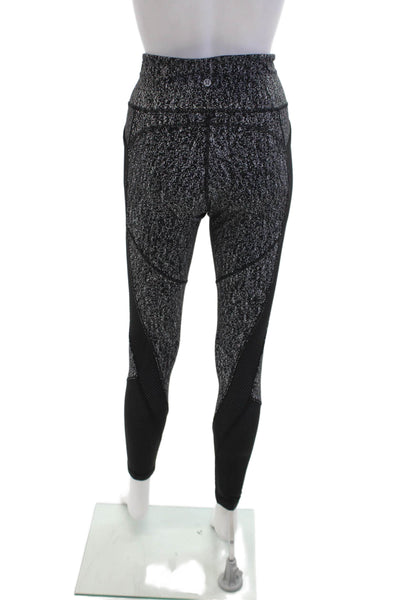 Lululemon Womens Abstract Two Pocket Activewear Ankle Leggings Gray Size 4