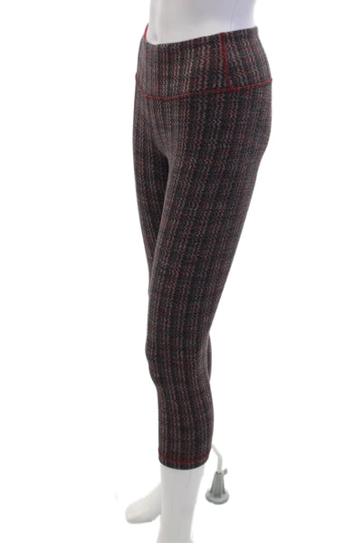 Lululemon Womens Abstract Low-Rise Cropped Activewear Leggings Red Size 4
