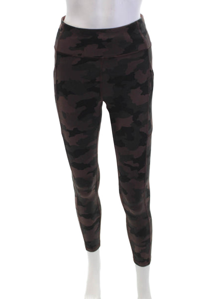 Lululemon Womens Camouflage Mid-Rise Cropped Activewear Leggings Brown Size 6