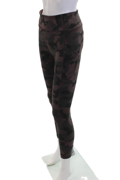 Lululemon Womens Camouflage Mid-Rise Cropped Activewear Leggings Brown Size 6