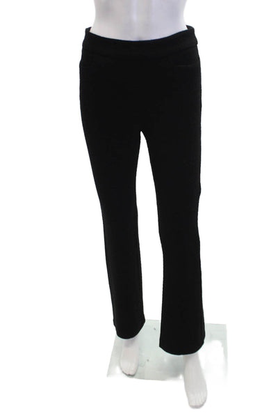 Nanette Lepore Womens Pocketed Textured Flared Leg Pants Solid Black Size 4