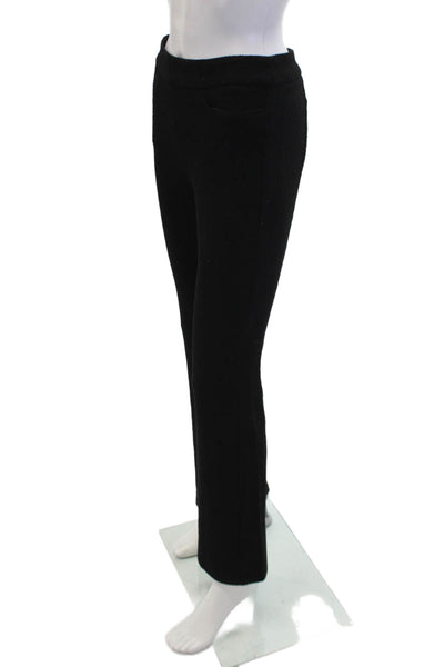 Nanette Lepore Womens Pocketed Textured Flared Leg Pants Solid Black Size 4