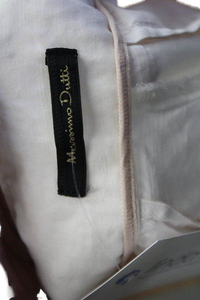Massimo Dutti Womens Pocketed Straight Legged Cuffed Ankle Pants White Size 6