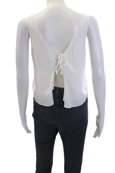 Wilfred Free Womens V-Neck Sleeveless Cropped Tank Top Blouse White Size XS