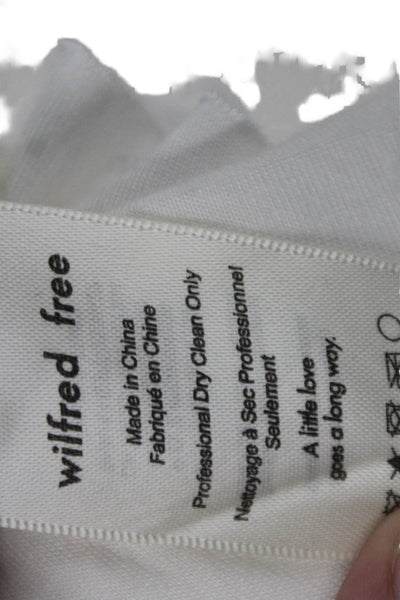 Wilfred Free Womens V-Neck Sleeveless Cropped Tank Top Blouse White Size XS