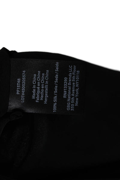 Rachel Zoe Womens Silk Split Front Crossed Strap Detail Blouse Black Size 2