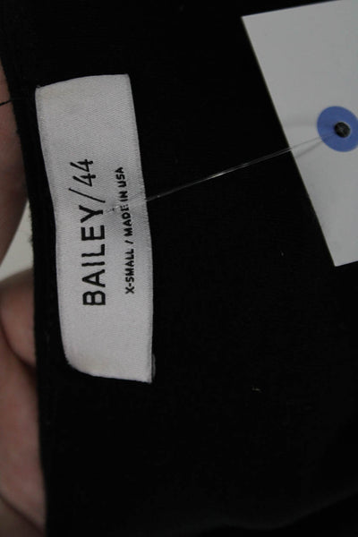Bailey 44 Womens Faux Suede Knot Detail Paneled Sleeveless Blouse Black Size XS